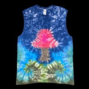 Tie Dye Hand Dyed Mushroom Tank Top Size L